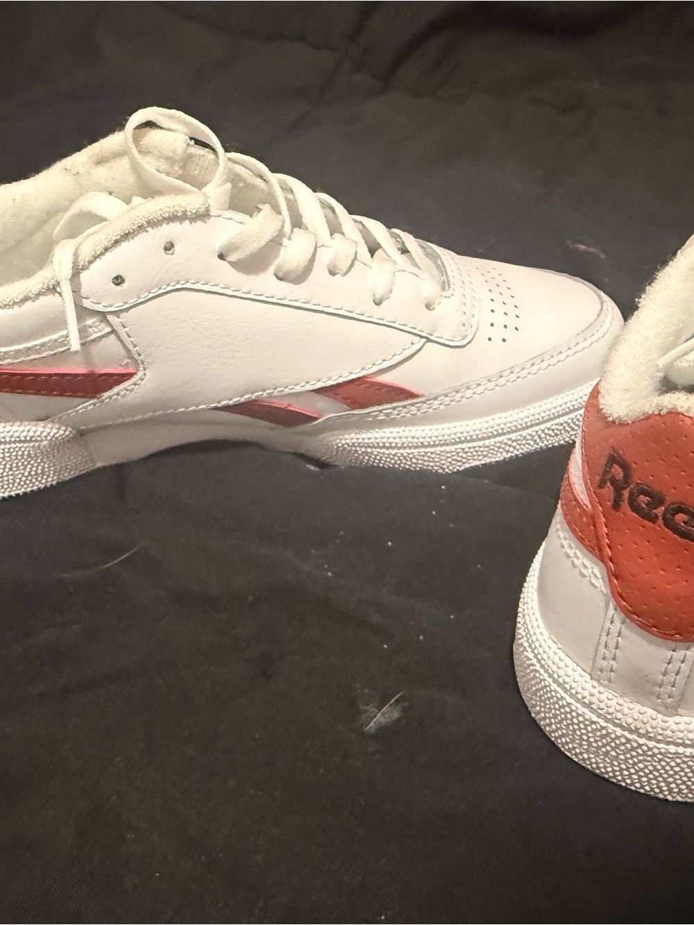 Reebok Kids White and Coral Accent Sneakers